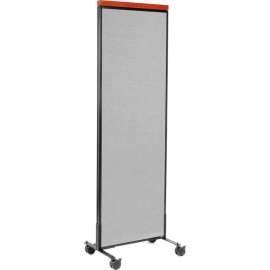 Interion Mobile Deluxe Office Partition Panel, 24-1/4"W x 76-1/2"H, Gray