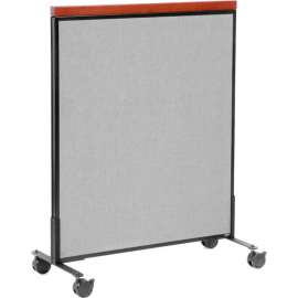 Interion Mobile Deluxe Office Partition Panel, 36-1/4"W x 46-1/2"H, Gray