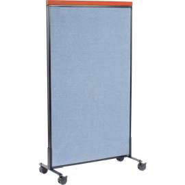 Interion Mobile Deluxe Office Partition Panel, 36-1/4"W x 64-1/2"H, Blue