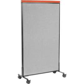 Interion Mobile Deluxe Office Partition Panel, 36-1/4"W x 64-1/2"H, Gray