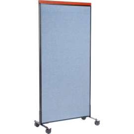 Interion Mobile Deluxe Office Partition Panel, 36-1/4"W x 76-1/2"H, Blue
