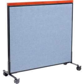 Interion Mobile Deluxe Office Partition Panel, 48-1/4"W x 46-1/2"H, Blue