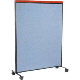 Interion Mobile Deluxe Office Partition Panel, 48-1/4"W x 64-1/2"H, Blue