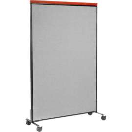 Interion Mobile Deluxe Office Partition Panel, 48-1/4"W x 76-1/2"H, Gray