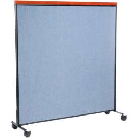 Interion Mobile Deluxe Office Partition Panel, 60-1/4"W x 64-1/2"H, Blue
