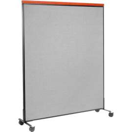 Interion Mobile Deluxe Office Partition Panel, 60-1/4"W x 76-1/2"H, Gray