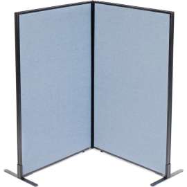 Interion Freestanding 2-Panel Corner Room Divider, 36-1/4"W x 60"H Panels, Blue