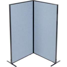 Interion Freestanding 2-Panel Corner Room Divider, 36-1/4"W x 72"H Panels, Blue