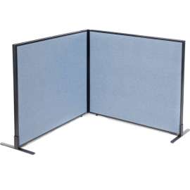 Interion Freestanding 2-Panel Corner Room Divider, 48-1/4"W x 42"H Panels, Blue