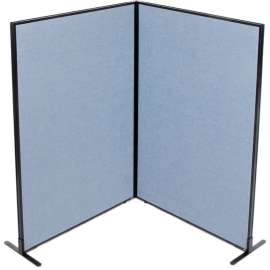 Interion Freestanding 2-Panel Corner Room Divider, 48-1/4"W x 72"H Panels, Blue
