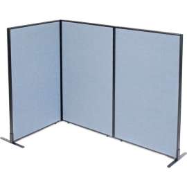 Interion Freestanding 3-Panel Corner Room Divider, 36-1/4"W x 60"H Panels, Blue