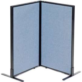 Interion Freestanding 2-Panel Corner Room Divider, 24-1/4"W x 42"H Panels, Blue