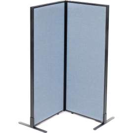 Interion Freestanding 2-Panel Corner Room Divider, 24-1/4"W x 60"H Panels, Blue