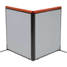Interion Deluxe Freestanding 2-Panel Corner Room Divider, 36-1/4"W x 43-1/2"H Panels, Gray