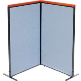 Interion Deluxe Freestanding 2-Panel Corner Room Divider, 36-1/4"W x 61-1/2"H Panels, Blue