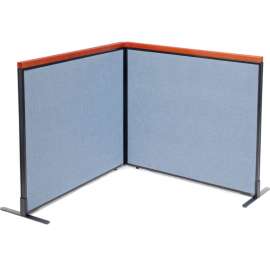 Interion Deluxe Freestanding 2-Panel Corner Room Divider, 48-1/4"W x 43-1/2"H Panels, Blue