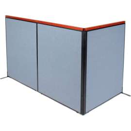 Interion Deluxe Freestanding 3-Panel Corner Room Divider, 48-1/4"W x 61-1/2"H Panels, Blue