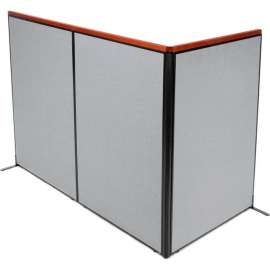 Interion Deluxe Freestanding 3-Panel Corner Room Divider, 48-1/4"W x 73-1/2"H Panels, Gray