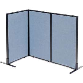 Interion Freestanding 3-Panel Corner Room Divider, 24-1/4"W x 42"H Panels, Blue