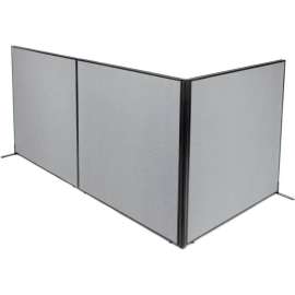 Interion Freestanding 3-Panel Corner Room Divider, 60-1/4"W x 60"H Panels, Gray