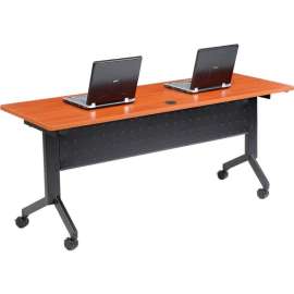 Interion Flip-Top Training Table, 72"L x 24"W, Cherry