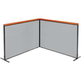 Interion Deluxe Freestanding 2-Panel Corner Room Divider, 60-1/4"W x 43-1/2"H, Gray