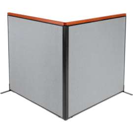 Interion Deluxe Freestanding 2-Panel Corner Room Divider, 60-1/4"W x 61-1/2"H, Gray