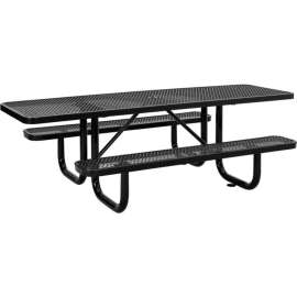 Global Industrial 8' Picnic Table, ADA Compliant, Expanded Metal, Black