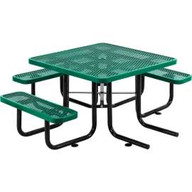 Global Industrial 46" Square Picnic Table, Wheelchair Accessible, Green