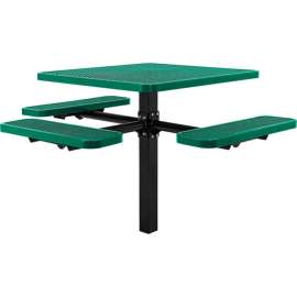 Global Industrial 46" Square Picnic Table, In Ground Mount, ADA Compliant, Green