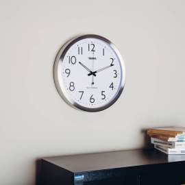 Global Industrial Atomic Wall Clock 14" Stainless Steel