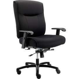 Interion Center Tilt Big & Tall Chair With High Back & Adjustable Arms, Fabric, Black