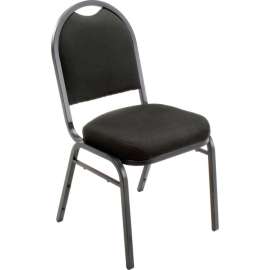 Interion Banquet Chair With Round Back, Fabric, Black