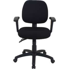 Interion 24 Hour Fabric Task Chair With Mid Back & Adjustable Arms, Black