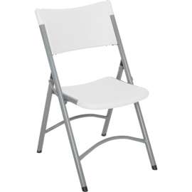 Interion Folding Chair With Mid Back, Resin, White