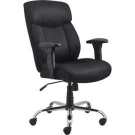 Interion Big & Tall Executive Chair With High Back & Adjustable Arms, Fabric, Black
