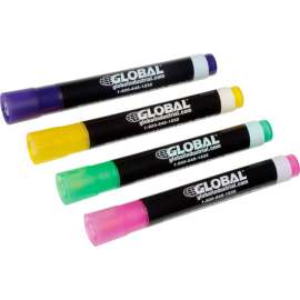 Global Industrial; Wet Erase Chalk Markers - Pastels - Pack of 4