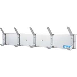 Interion 36"W Coat Rack with 5 Hook - Silver