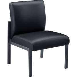 Interion Armless Synthetic Leather Reception Chair - Black