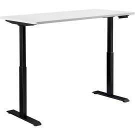Interion Electric Height Adjustable Desk, 48"W x 30"D, White W/ Black Base