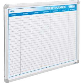 Global Industrial Weekly Calendar Whiteboard, Steel Surface, 36"W x 24"H