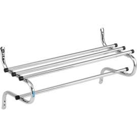 Interion Wall Mount Coat & Towel Rack With Shelf, 36"W, Chrome