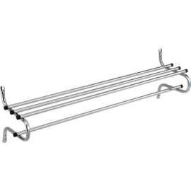 Interion Wall Mount Coat & Towel Rack With Shelf, 60"W, Chrome