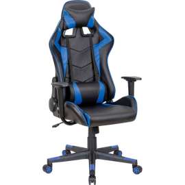 Gaming Chair, Antimicrobial, High Back, Black/Cobalt Blue