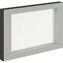 Interion Modular Partition Stacking Panel with Glass, 24"W x 16"H