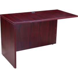 Interion Desk Shell Reversible Return, 48"W x 24"D, Mahogany