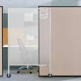 Interion Rolling Privacy Screen For Partition Panels, 38"W x 58"H, Frosted