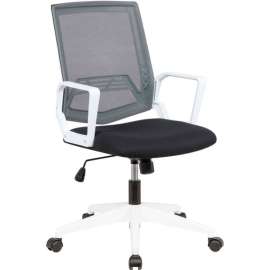 Interion Mesh Task Chair w/ Fabric Seat, Black w/ White Frame