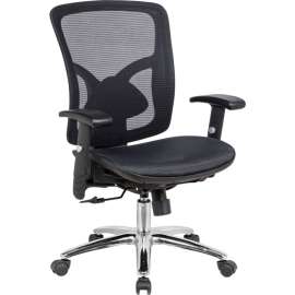 Interion Mesh Back Task Chair w/ Fabric Seat, Black w/ Chrome Frame
