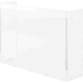 Interion Tri-Fold Acrylic Desk Shield, 40"W x 11"D x 30"H, Clear